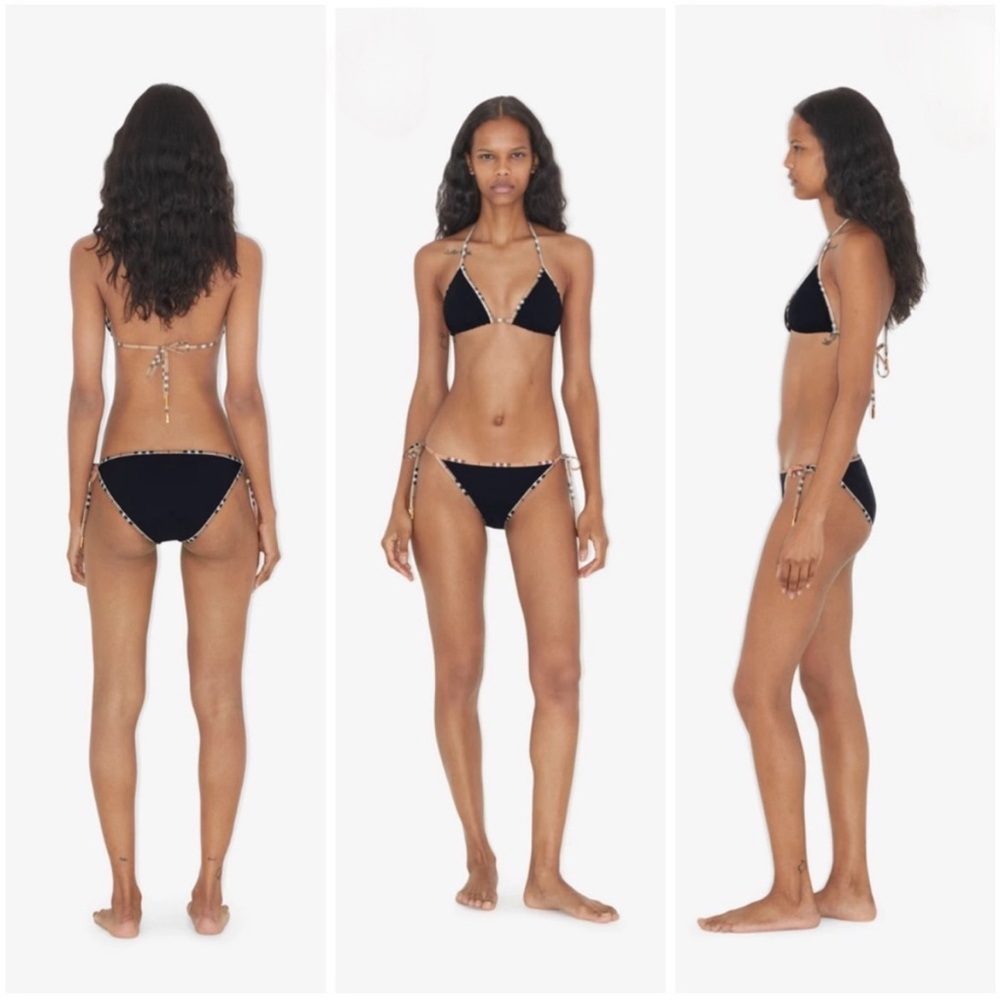 Burberry Check Detail Triangle Bikini Set S